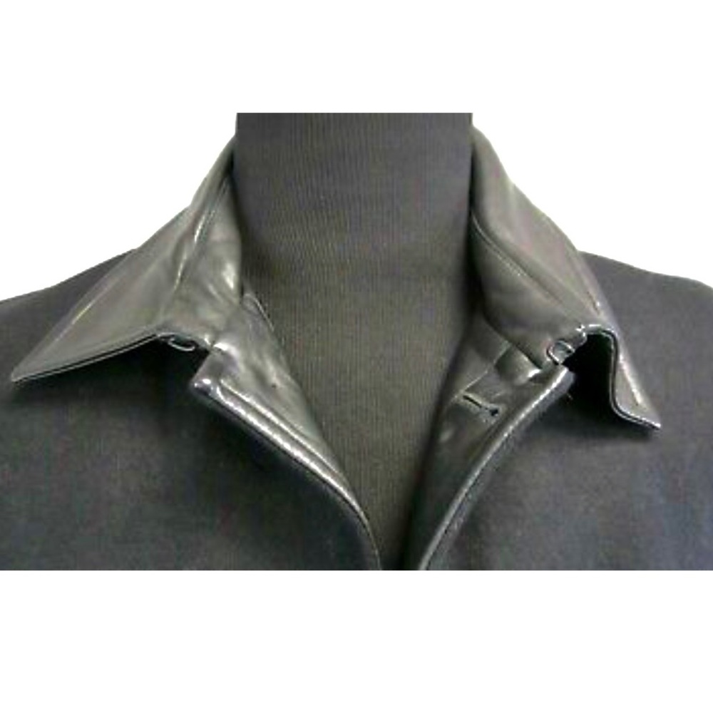 ELEVEN PARIS Wool Leather 40 Winter Over Coat Jacket Heavy - Picture 10 of 12